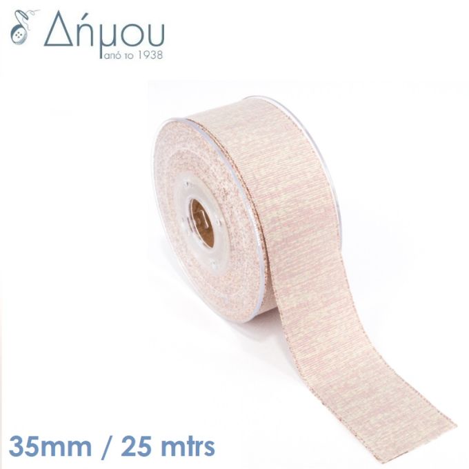 Κορδέλα γκρό με Lurex μεταλλόνημα 38mm