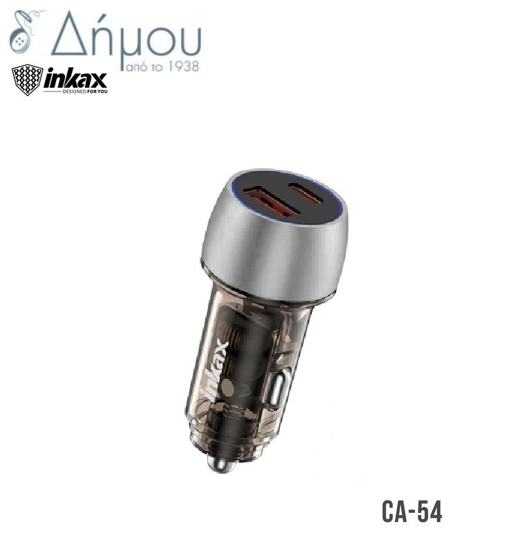Ταχυ-Φόρτισης αυτοκινήτου CA-54 USB-A+C 48W Fast charging
