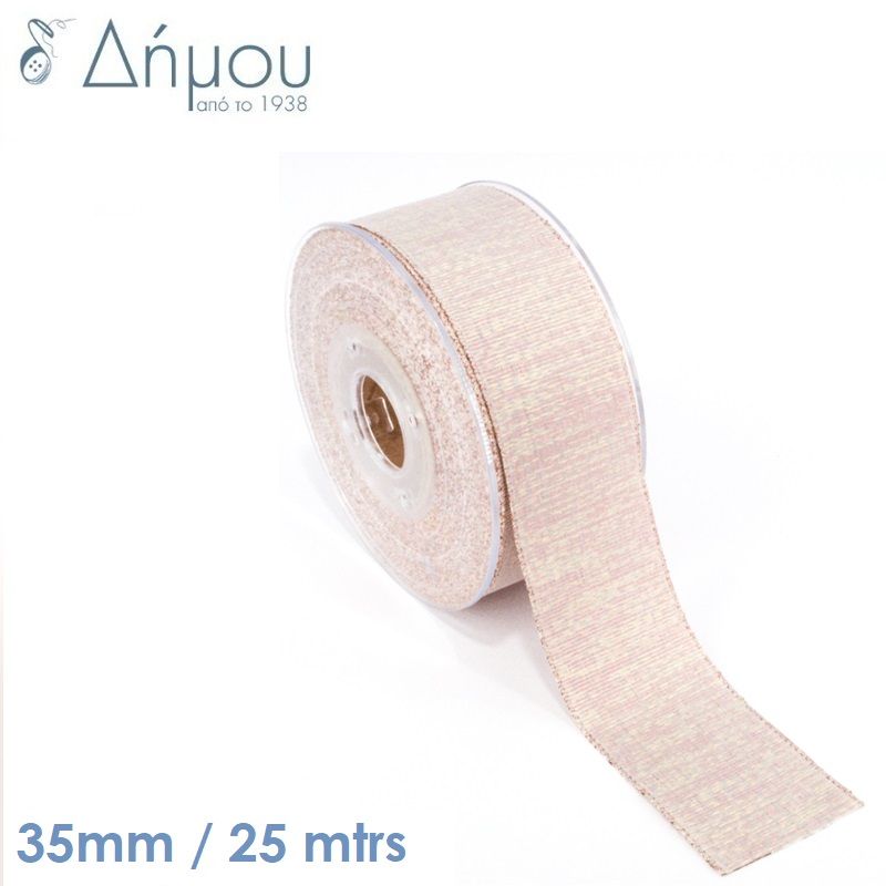 Κορδέλα γκρό με Lurex μεταλλόνημα 38mm