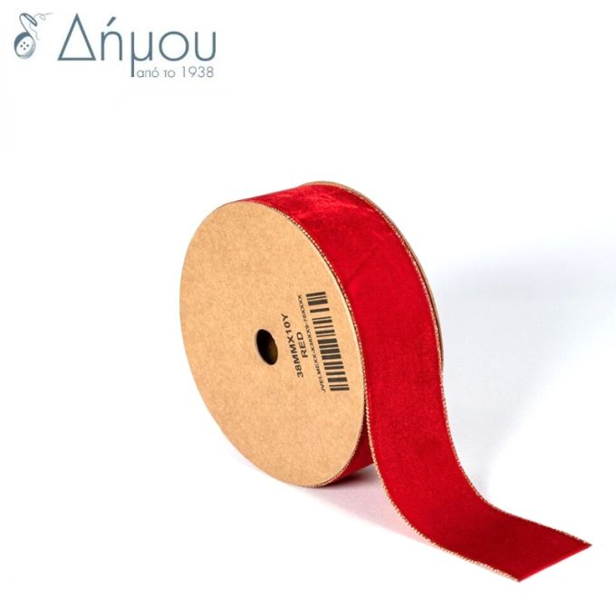Κορδέλα Βελούδινη με μεταλλικήούγια 38mm
